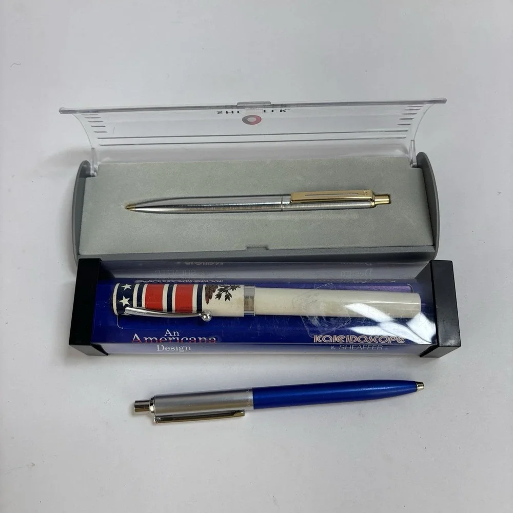 Vintage Sheaffer Pen Lot (3) Sentinel Kaleidoscope Fort Madison Iowa